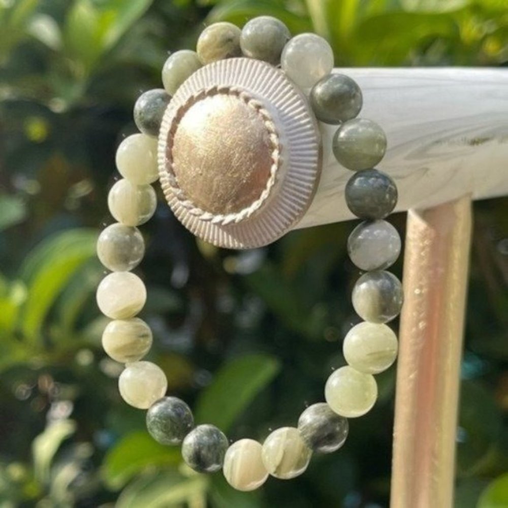 8mm Green Quartz Chakra Stretch Bracelet